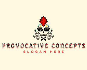 Punk Skull Mohawk Profanity logo