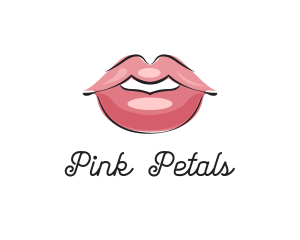 Pink Kissable Lips logo design