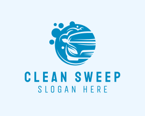 Blue Car Wash Cleaning logo design