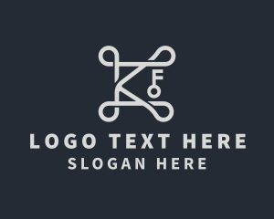 Elegant Silver Key Letter K Logo