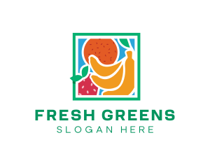Natural Healthy Fruits  logo design