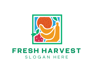 Natural Healthy Fruits  logo design