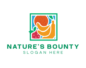 Natural Healthy Fruits  logo design