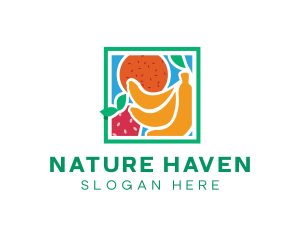 Natural Healthy Fruits  logo design