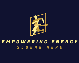 Lightning Marathon Man logo design