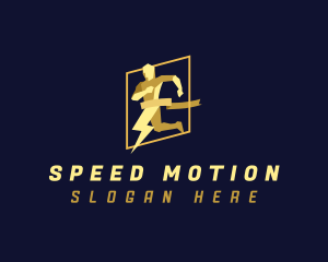 Lightning Marathon Man logo design