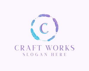 Feather Wreath Handicraft logo design