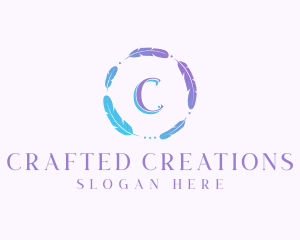 Feather Wreath Handicraft logo design