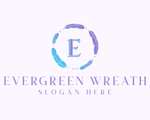 Feather Wreath Handicraft logo design