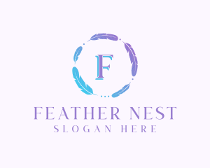 Feather Wreath Handicraft logo design
