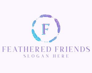 Feather Wreath Handicraft logo design