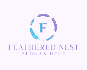 Feather Wreath Handicraft logo design