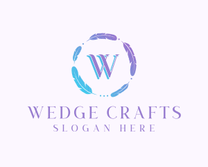 Feather Wreath Handicraft logo design