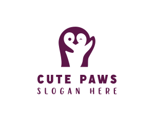 Cute Penguin Animal logo design