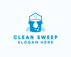 Cleaning Bucket Disinfection logo design