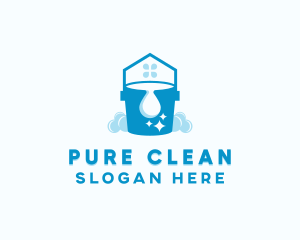 Cleaning Bucket Disinfection logo design