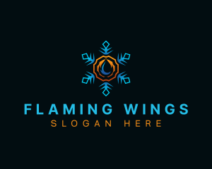 Fire Cooling Snowflake logo design