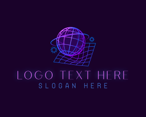 Futuristic Globe Planet Logo