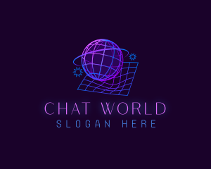 Futuristic Globe Planet logo design