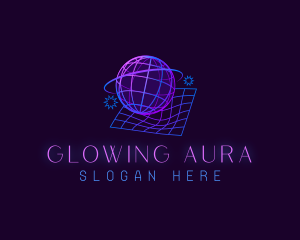 Futuristic Globe Planet logo design