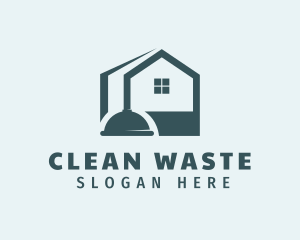 Plunger Clean Housekeeper logo design