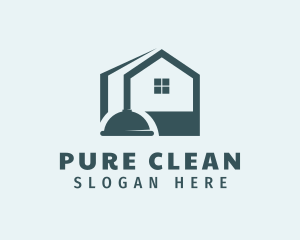 Plunger Clean Housekeeper logo design