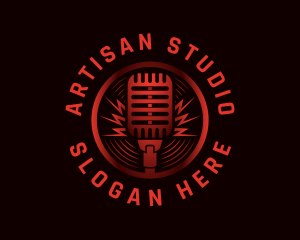 Audio Broadcasting Mic logo design