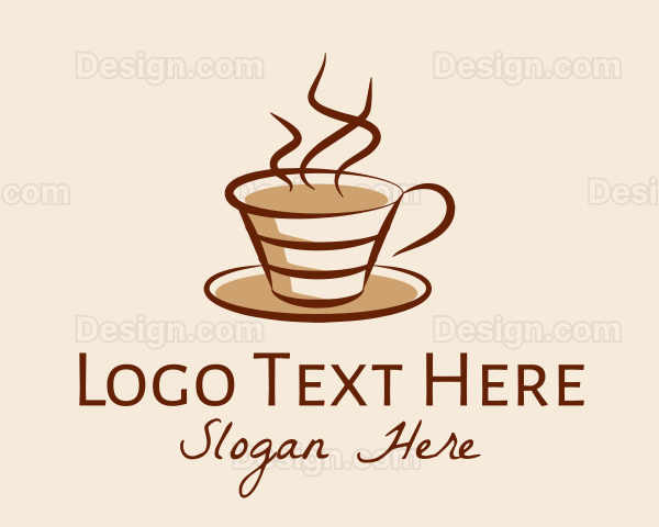 Steaming Hot Coffee Logo