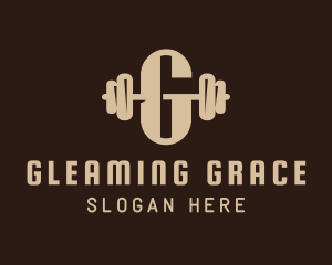 Barbell Letter G logo design