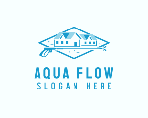 Residential House Pressure Wash Cleaning logo design