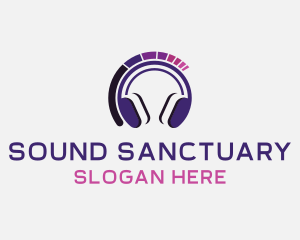 Music Headphones Sound logo design