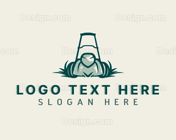 Grass Mowing Landscaping Logo