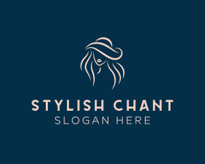 Stylish Woman Hat  logo design