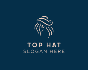 Stylish Woman Hat  logo design