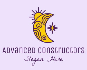 Moon Stars Astrology  logo design