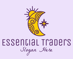 Moon Stars Astrology  logo design