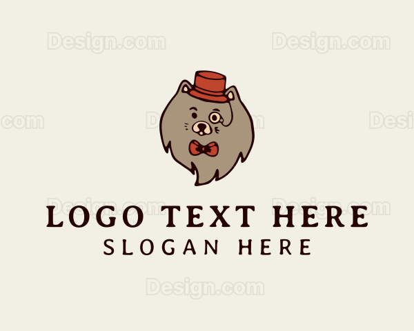 Gentleman Pomeranian Dog Logo