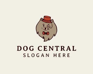 Gentleman Pomeranian Dog  logo design