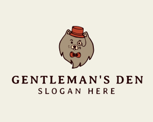 Gentleman Pomeranian Dog  logo design