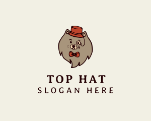 Gentleman Pomeranian Dog  logo design