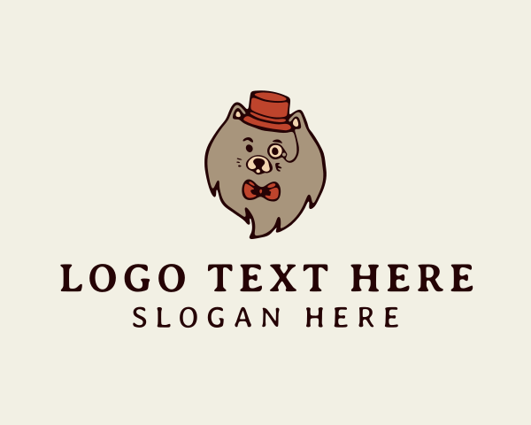 Gentleman Pomeranian Dog  logo