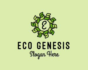 Nature Wreath Eco Flower logo design