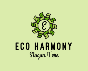 Nature Wreath Eco Flower logo design