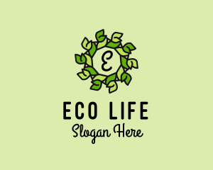 Nature Wreath Eco Flower logo design