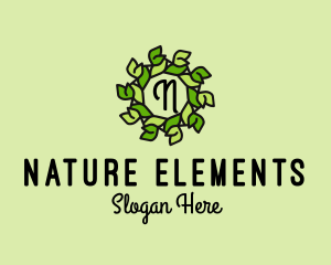 Nature Wreath Eco Flower logo design