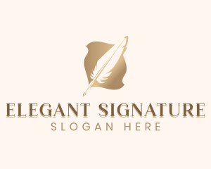 Feather Quill Pen logo design