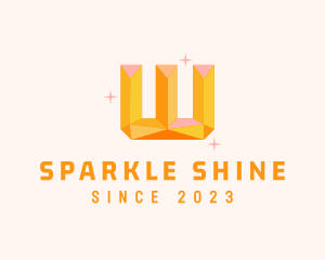 Shiny Gem Letter W logo
