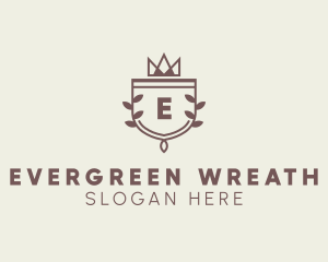 Crown Shield Leaf Crest logo design