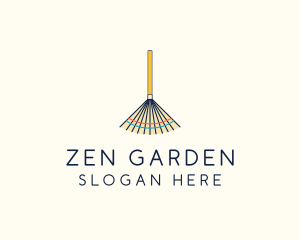 Lawn Gardening Rake  logo design