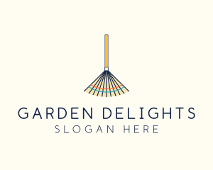 Lawn Gardening Rake  logo design